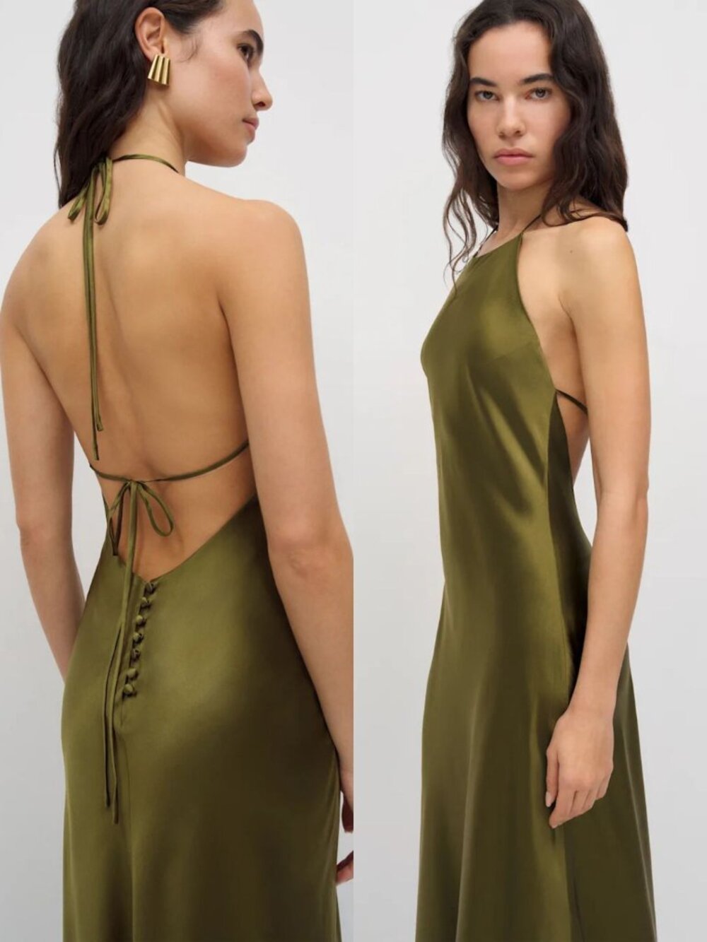 NWT Reformation Jeany Silk Dress Halter Open Back Maxi Dress XS - Picture 2 of 10